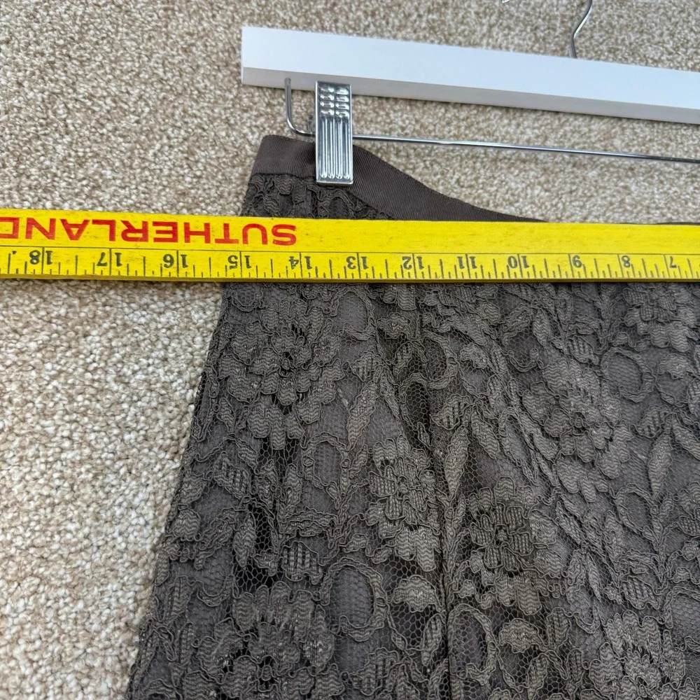 Old Navy Womens 6 Brown Floral Lace A Line Skirt Scalloped Boho Cottagecore